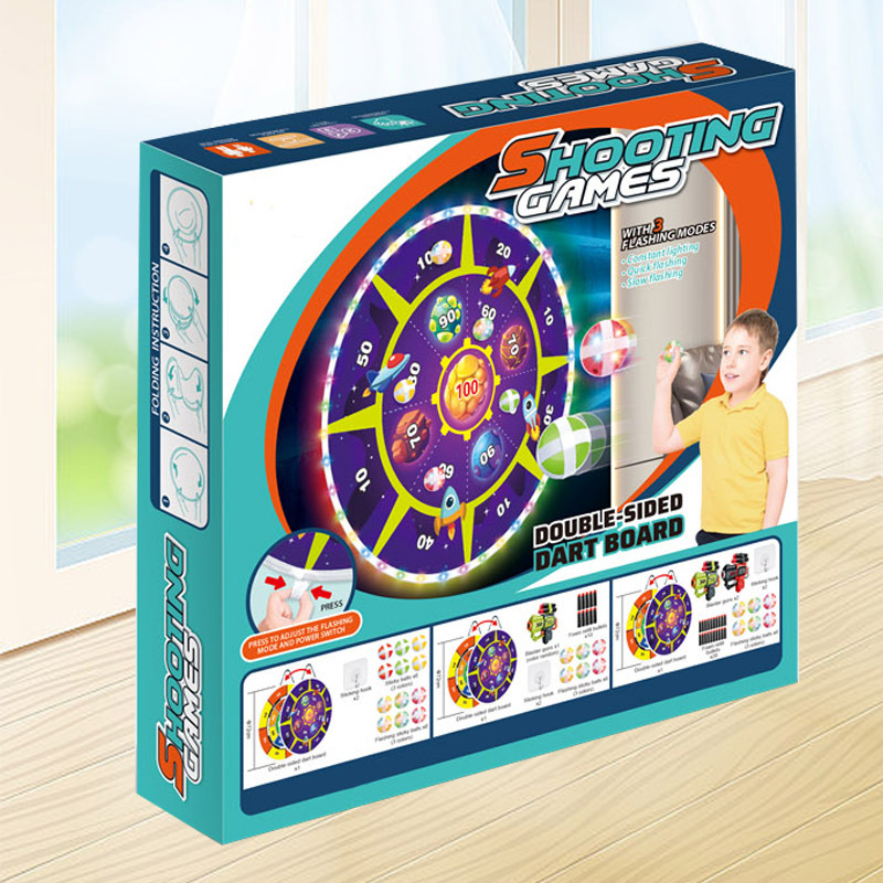 Transfronterizos niños lanzamiento de aluminio de doble cara iluminación redonda objetivo de aluminio de parpadeo parental-hijo interacción interior y exterior conjunto mayorista