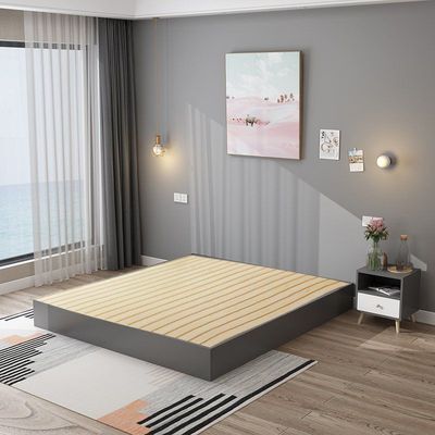 Northern Europe Double bed Tatami Bedstead 1.5 modern Simplicity to ground Bedside Bent frame Platform