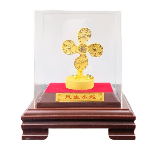 New Arrival Embroidery Gold Wind-Rising Windmill Ornament Creative Wealth Attracting Home and Business Gift Wholesale