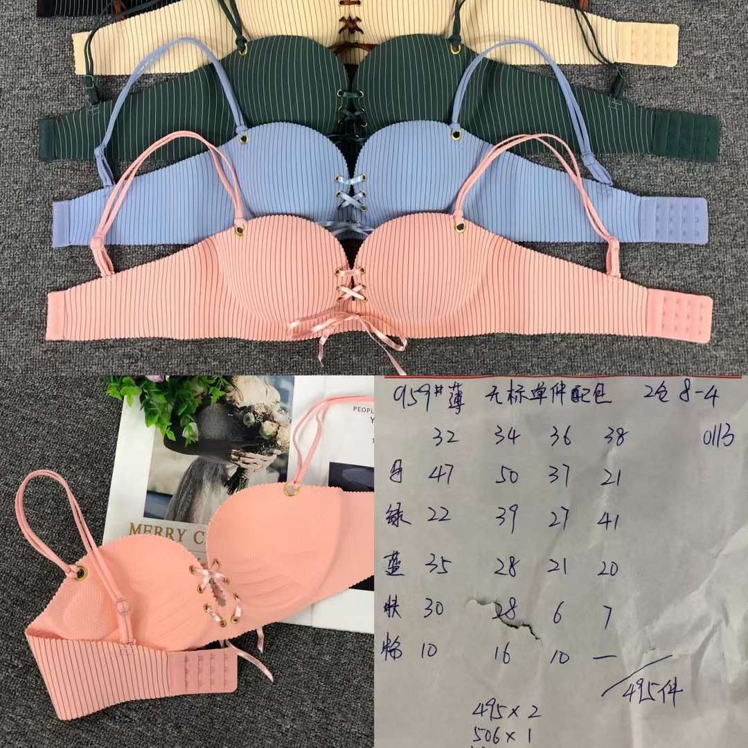 Vietnam Malasia nuevo brillante pecho pequeño push up ajustable medio grueso taza de algodón suave sujetador