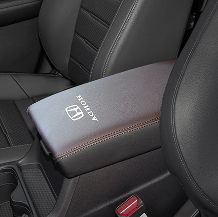 Cover Leather Protector | Honda Armrest box - black-with-white-lines