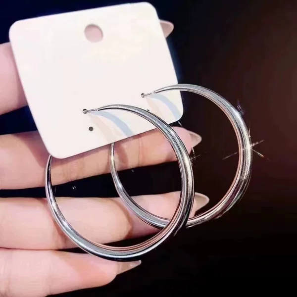 Metal Cold Style Large Hoop Earrings 2025 New Trendy Earrings for Women Exaggerated and Atmospheric Earrings Simple and Versatile