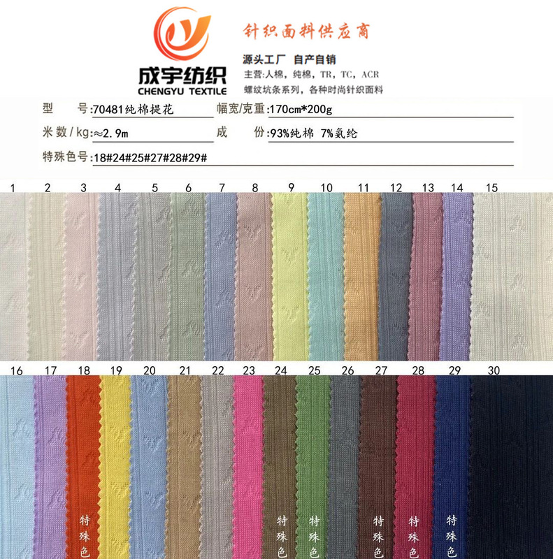 新款200g纯棉花朵立体提花移圈布肌理感时尚时装服装针织提花面料|undefined