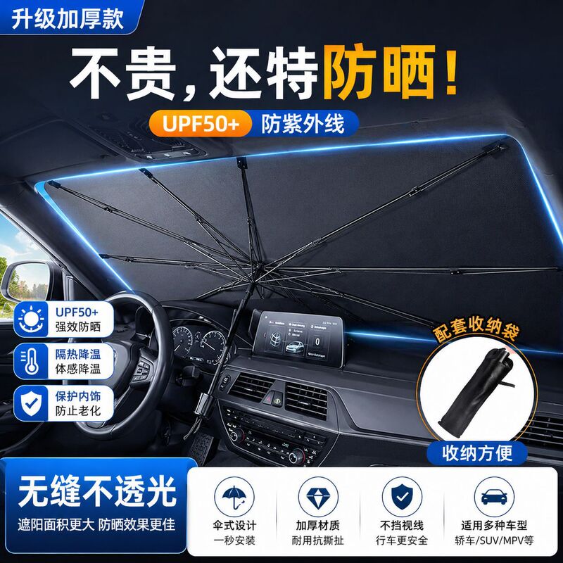 Car Sunshade, Front Window Sun Protection, Heat Insulation Sunshade Umbrella, Car Sunshade Curtain, Front Windshield Sunshade Umbrella Car Sunshade, Front Window Sun Protection, Heat Insulation Sunshade Umbrella, Car Sunshade Curtain, Front Windshield Sunshade Umbrella