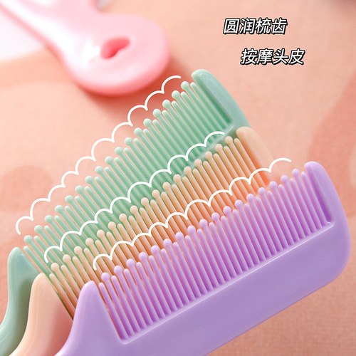 Candy color cute mini comb simple children girl hair comb round tooth hair care baby comb