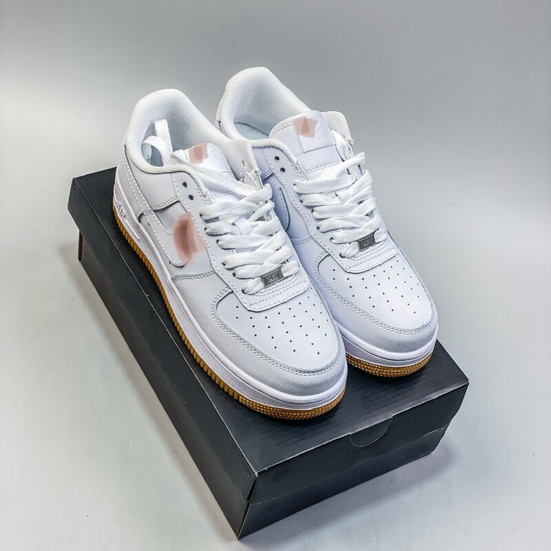 Af1 07Low Air Force One White Shoes Men's Low-Top Versatile Thick-Soled Heightening Casual Sports Sneakers Putian