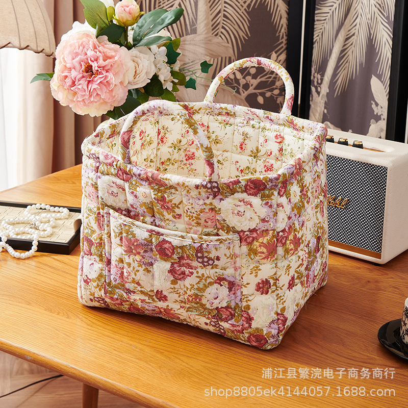 対外貿易輸出家庭布芸収納バスケット韓国式田園風携帯下着雑物整理枠機洗濯収納バスケット