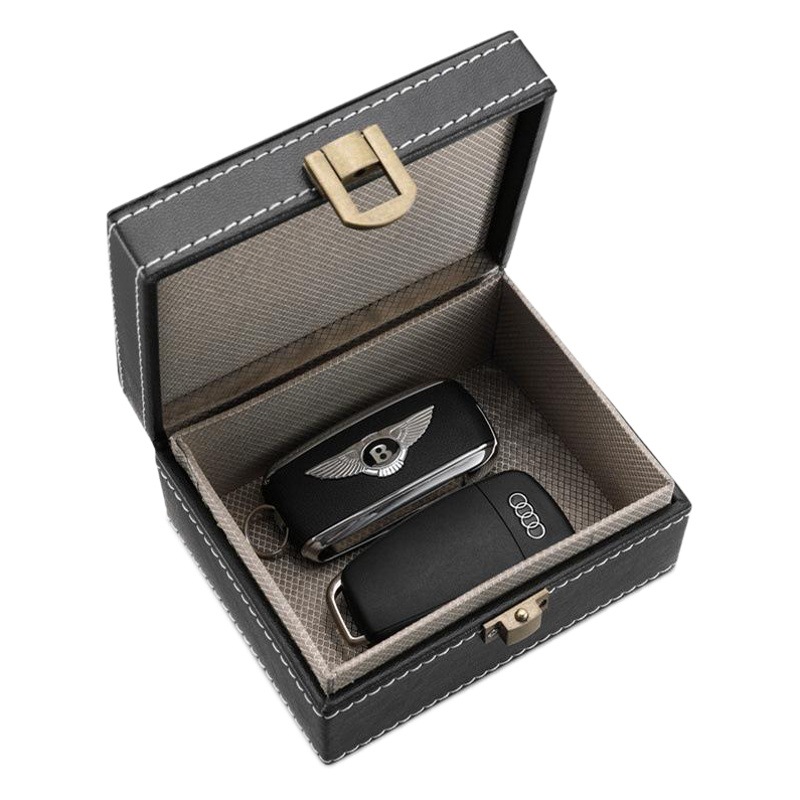 Large spot environmental protection PU leather RFID anti-radiation box car key signal shielding box signal shielding box anti-theft brush