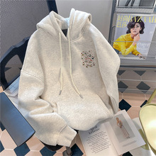 时尚凯蒂猫图案印花连帽卫衣女春秋冬2025新款加绒加厚超好看外套