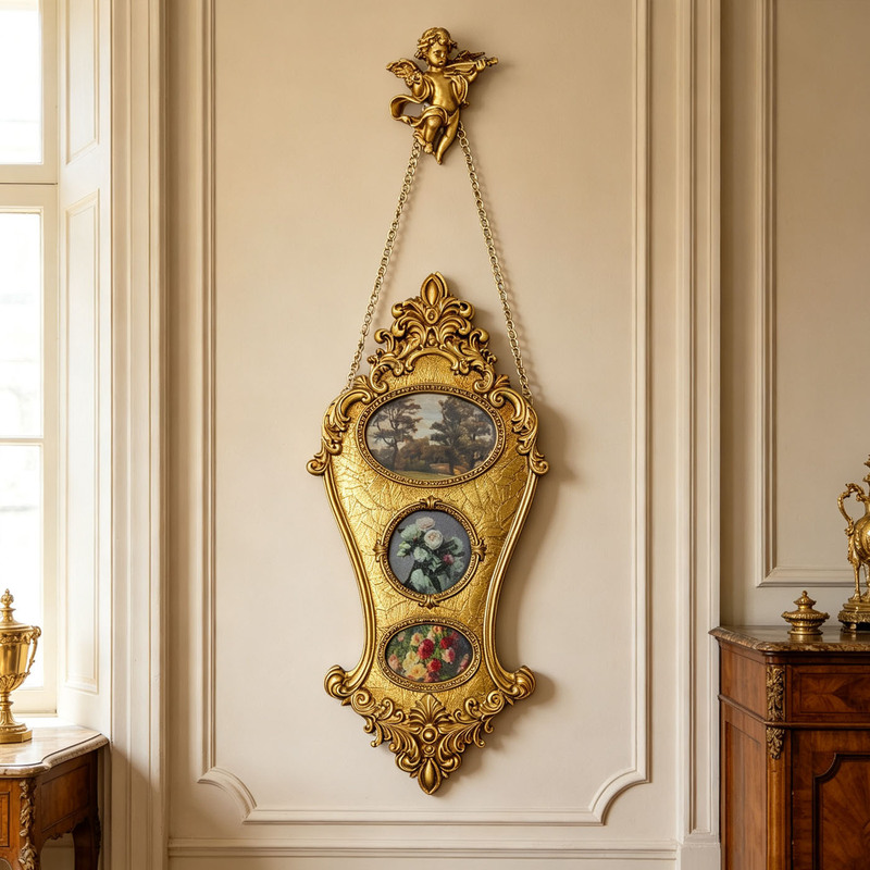 New Chinese-style photo frame wall art, retro decorative wall painting, European-style mirror, makeup mirror, decorative props New Chinese-style photo frame wall art, retro decorative wall painting, European-style mirror, makeup mirror, decorative props