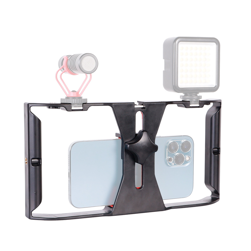 Juego de jaula de conejo en vivo para teléfono móvil Trípode de escritorio Estabilizador de jaula de conejo para teléfono móvil Marco de teléfono móvil Soporte de transmisión en vivo para teléfono móvil