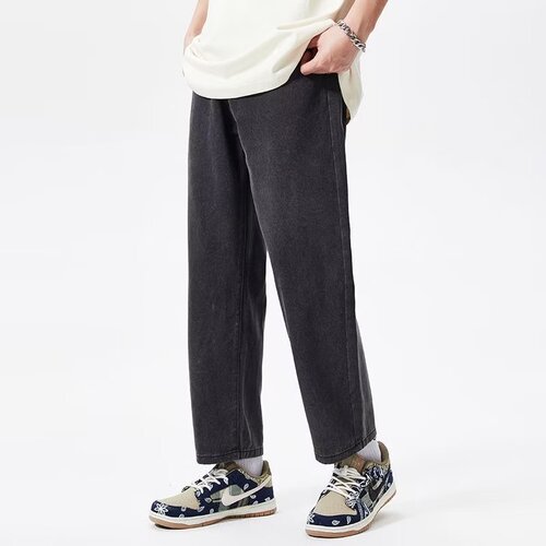 Men's Straight Leg Loose Spring Autumn 2024 New High-Waisted Slimming Petite Wide Leg Floor-Length Pants