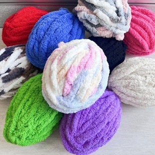 Extra Thick Chenille Yarn Cat Tail Thread DIY Ice Bar Wool 2cm Cat Kennel Hand-Knitted Carpet Thread