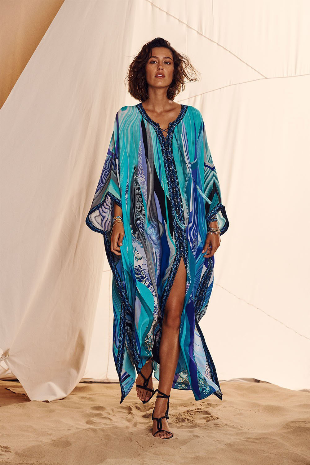 191g Weight Blue, Black Color Fashion Blue Flower Beach Blouse Vacation Long Skirt Bikini Swimsuit Outer Blouse 无