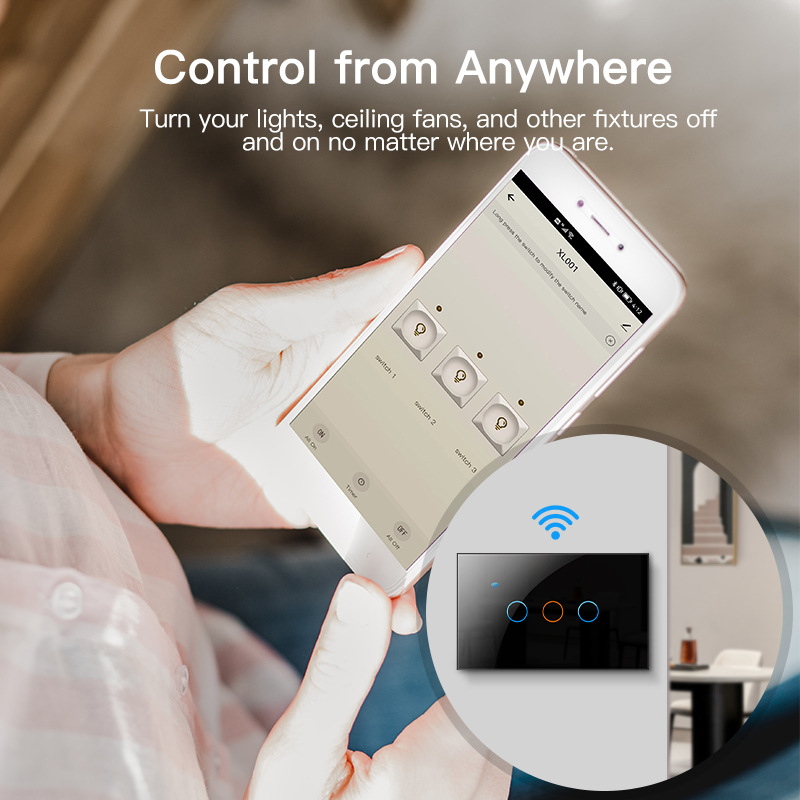 WiFi Doodle Smart Home Lighting Switch Zero-Lead US Standard European Standard App Remote Control Timer Touch Smart Switch