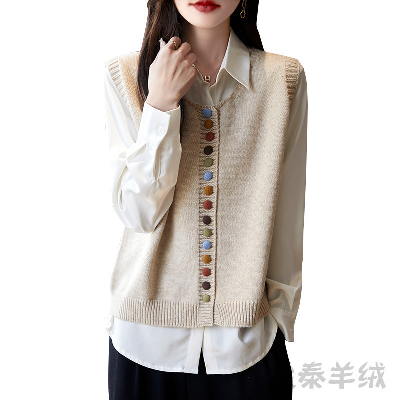 轻奢高级感无袖马甲女新款时尚针织衫背心叠穿套头休闲打底衫坎肩|undefined
