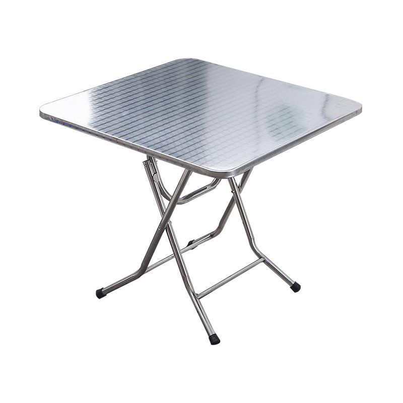 Hong Kong Style Tea Restaurant Tables and Chairs Food Stall Night Market Snack Bar Barbecue Shop Stainless Steel Folding Dining Table Combination Commercial