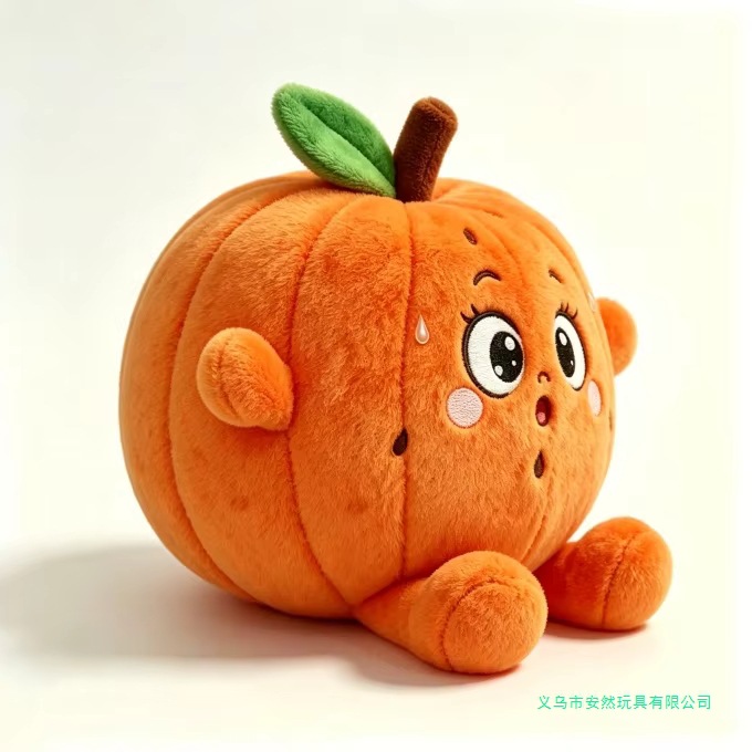Customized Cute Pumpkin stuffed Toy, Soft Round Orange Pumpkin Plush Doll, Cute Stuffed Hug