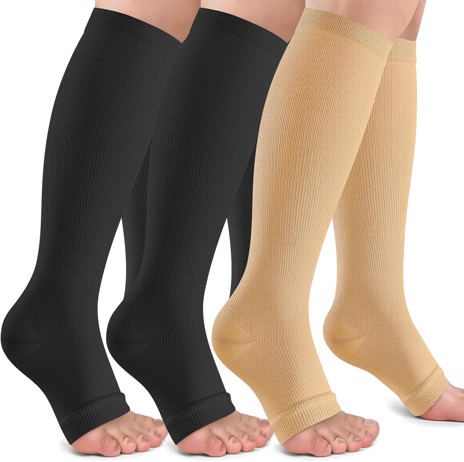 Calcetines de compresión transfronterizos Calcetines de pantorrilla Calcetines elásticos Deportes Ciclismo Correr Calcetines de yoga Calcetines de compresión de tubo largo para hombre Spot para mujer