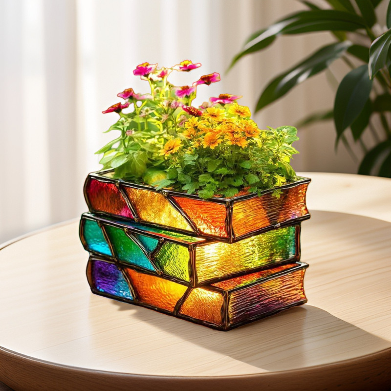 クロスボーダー新しい積み重ね本フラワーポット積み重ね本植木鉢家の装飾装飾品|undefined