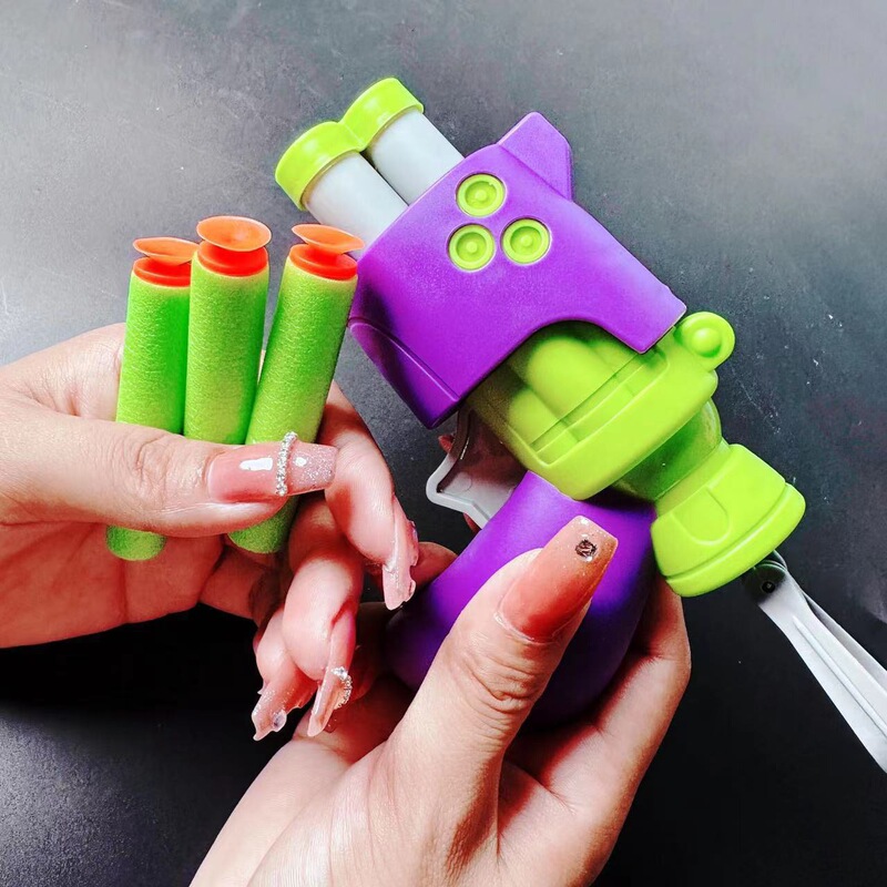 TikTok Radish Soft Bullet Gun Children's Toy 3D Mini Space Pistol Boys and Girls Cartoon Soft Bullet Launching Toy Gun