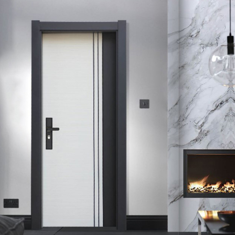 现代简约韩式卧室门整套门 防盗入户门隔音房门电解板生态门加E18