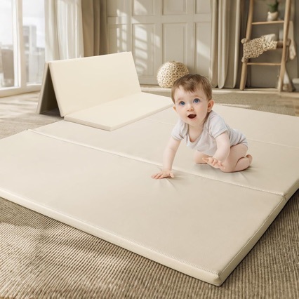 Cross-Border Amazon Foam Baby Play Mat: Pu Leather Waterproof 70% off Style Floor Mat, Thick, Soft, Foldable Crawling