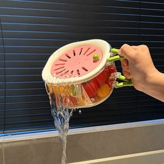 新商品多機能水切り折りたたみハンドル野菜バスケット蓋付き果物野菜水切り保冷箱キッチン二重家庭用