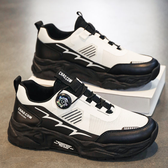 Spring Breathable Men's Shoes 2025 New Mesh Mesh Shoes Youth Sports Running Shoes Casual White Torre Trendy Shoes