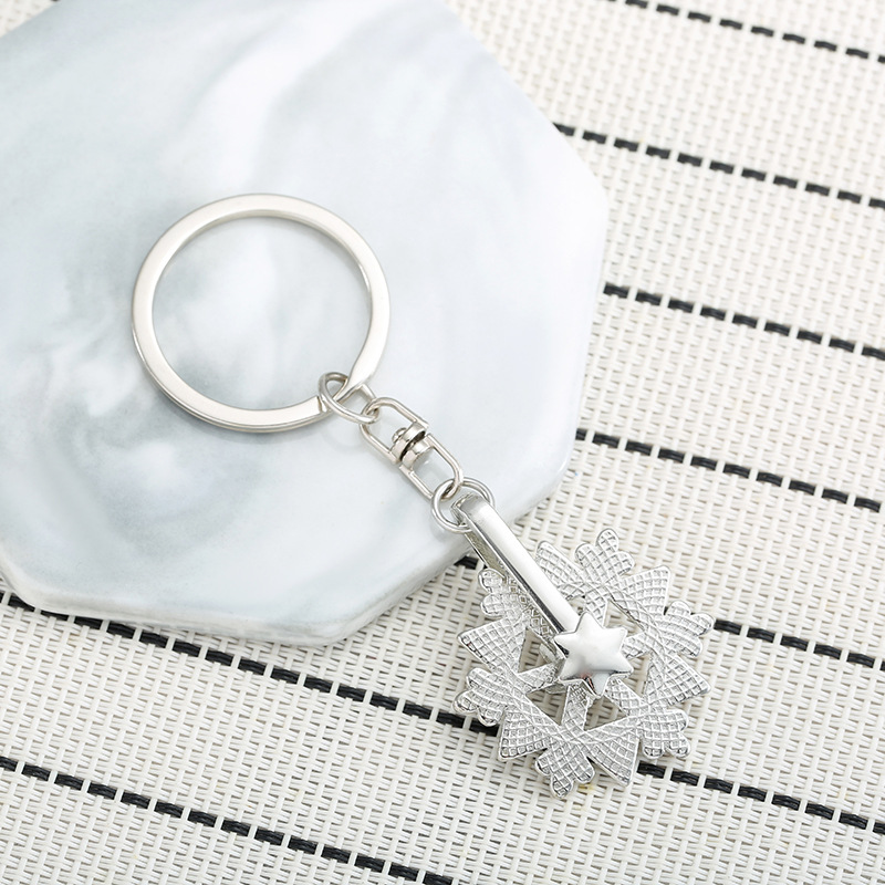 23g Weight Zircon Inlay Material Keychain Classification 1 Piece Quantity Elegant Snowflake Alloy Inlay Zircon Unisex Keychain