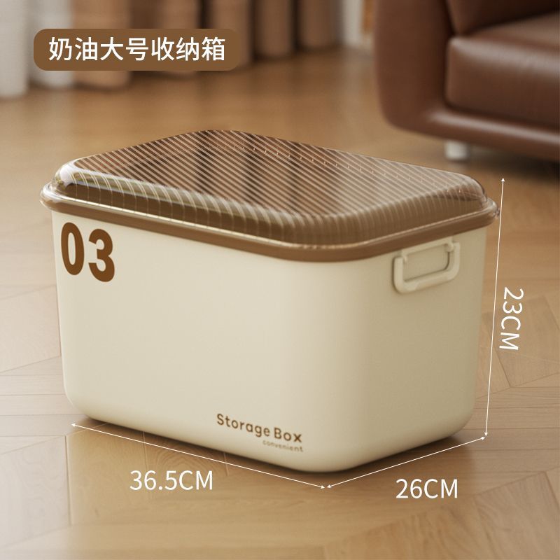 크림색 대형 플립탑 보관함