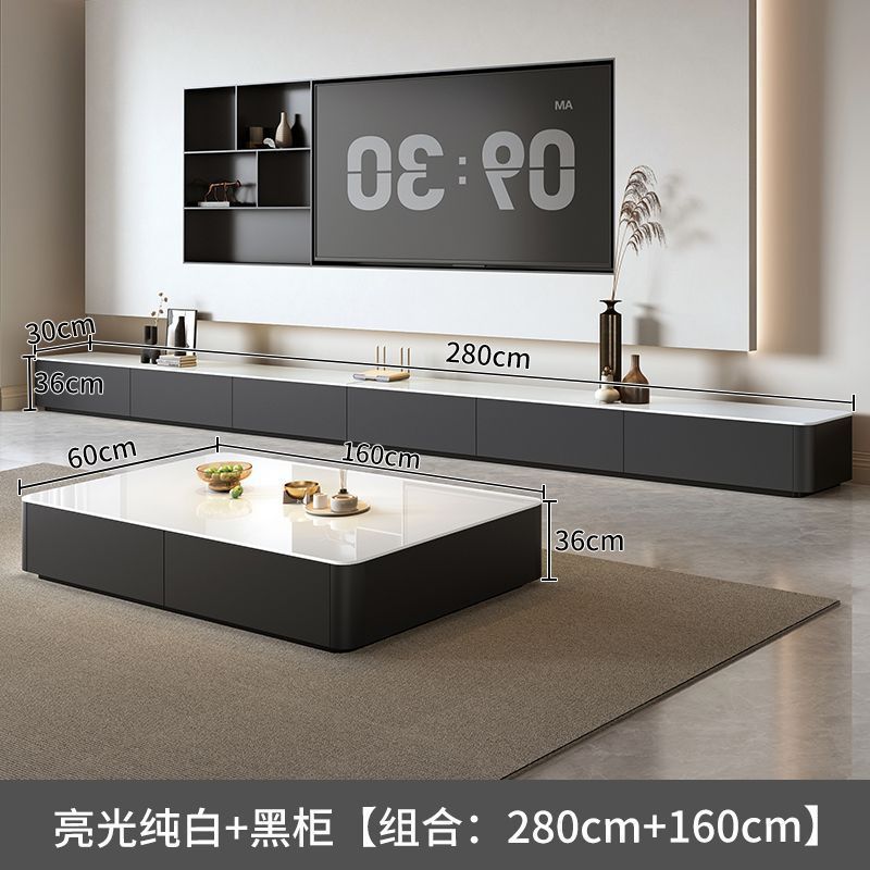 フロアテレビキャビネットリビングルームホーム2024新しい小さなアパートライト高級ハイエンドコーヒーテーブルテレビキャビネットの組み合わせ|undefined
