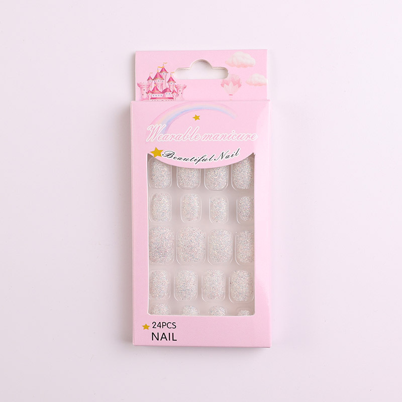 儿童渐变葱粉甲片指甲片假指甲糖果色穿戴式甲片贴片成品甲片背胶|undefined