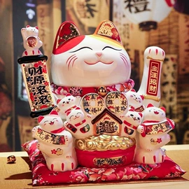 招财猫;陶瓷工艺品;创意礼品套装