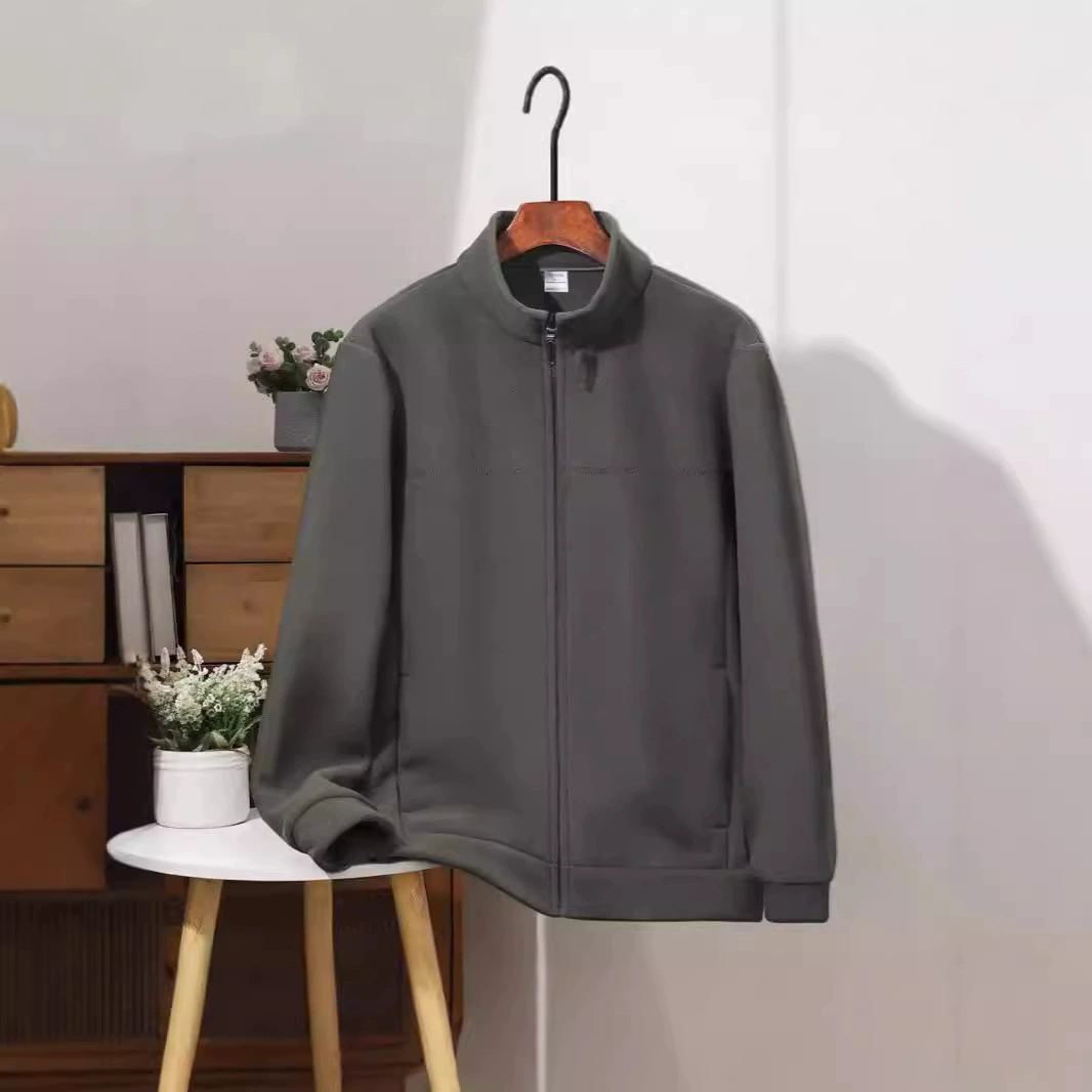 Весна и осень новые мужские толстые кашемировые куртки модные повседневные теплые длинные рукава стоячий воротник на открытом воздухе