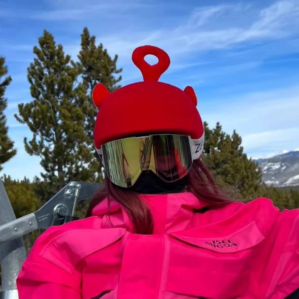 Lingnabel casco de esquí cubierta de sombrero de batería de doble placa sola cubierta de casco de nieve para mujeres adorables accesorios de decoración de orejas para niños