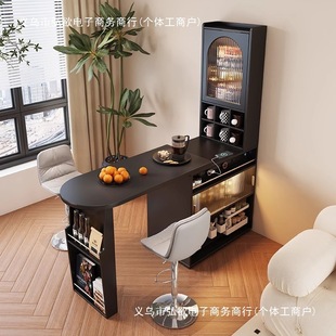 American Retro Retractable Bar Sofa Side Living Room Multi-Functional Partition Cabinet Second-Hand Small Apartment Bar Table Home