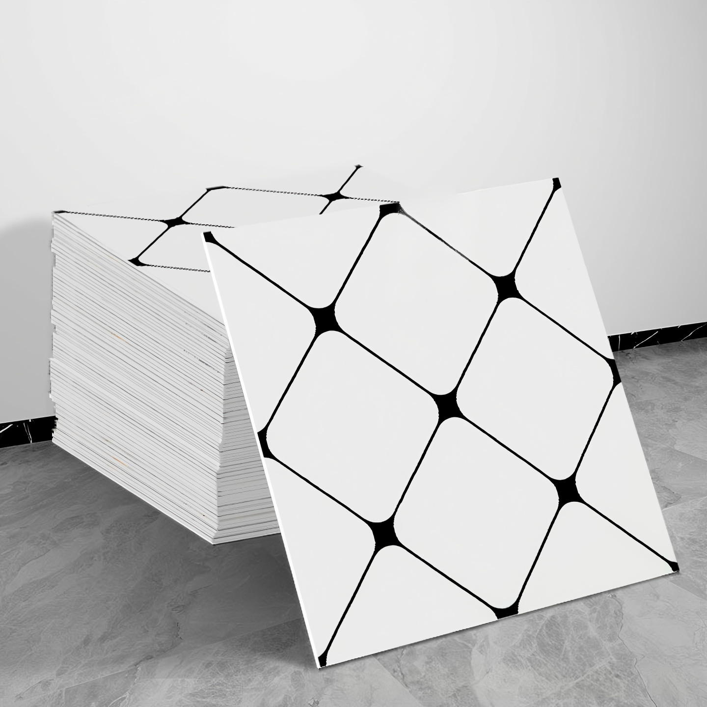 Autoadhesivo impermeable imitación de azulejos de pared de aluminio placa de plástico renovación decoración de cocina de mármol pegatinas de pared de baño