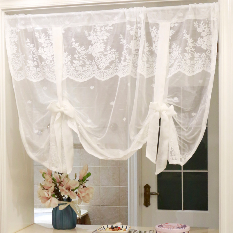 Amazon-ready Nordic Lace Sheer Pull-up Door Curtains_voghion.com