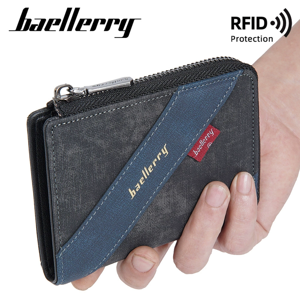 Кошелёк (baellerry) на молнии, анти‑кража с защитой RFID, компактный тонкий дизайн