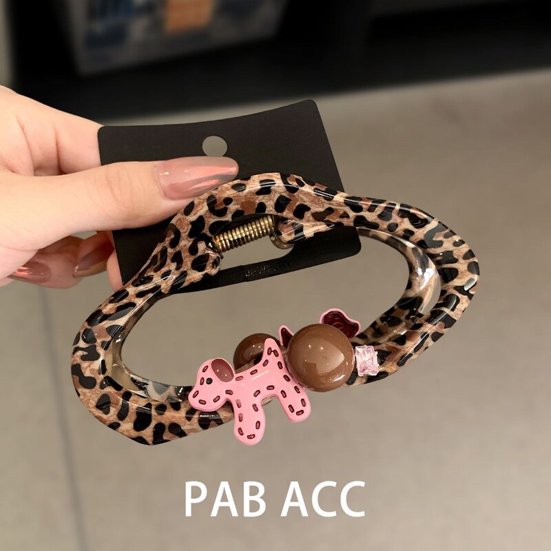 Korean Sweet Cool Leopard Print Niche Cloud Puppy Ball Rhinestone Hair Clip Trendy Fashion Claw Clip High Ponytail Hair Accessory Korean Sweet Cool Leopard Print Niche Cloud Puppy Ball Rhinestone Hair Clip Trendy Fashion Claw Clip High Ponytail Hair Accessory