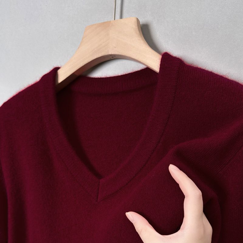 V넥 버건디