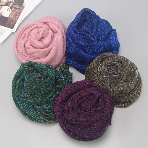 Headscarf with Elastic Gold Wire, Fashionable Women's Headscarf Cover Accessory for Foreign Trade Wholesale