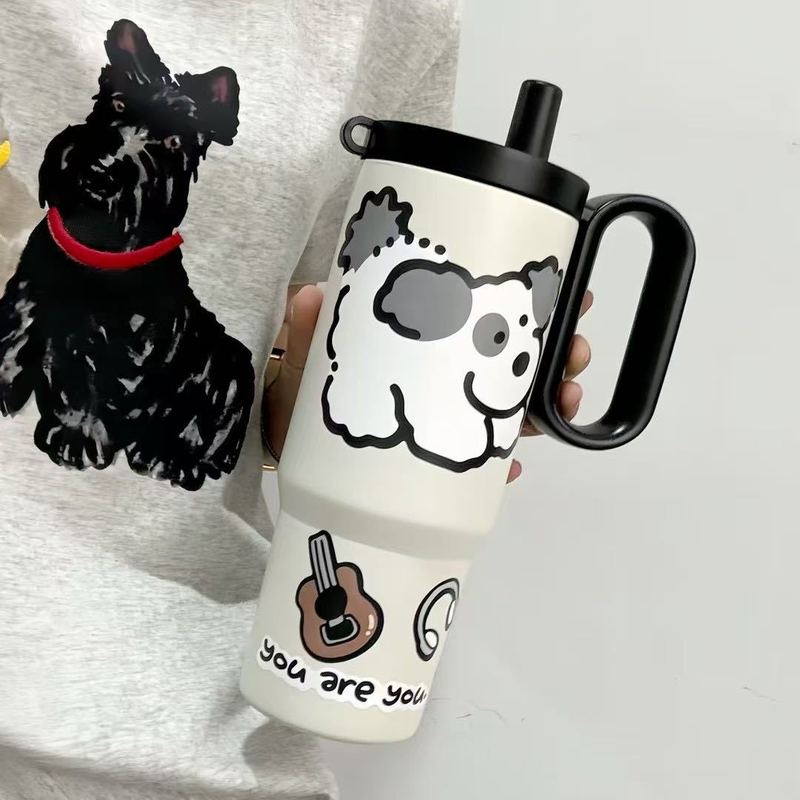 巨无霸冰霸杯高颜值316不锈钢保温杯女 带手柄车载吸管杯保温保冷|undefined