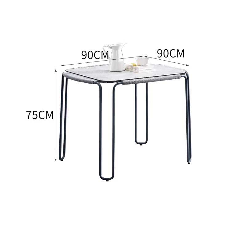 Mesa cuadrada de pizarra 90 * 90 * 75cm