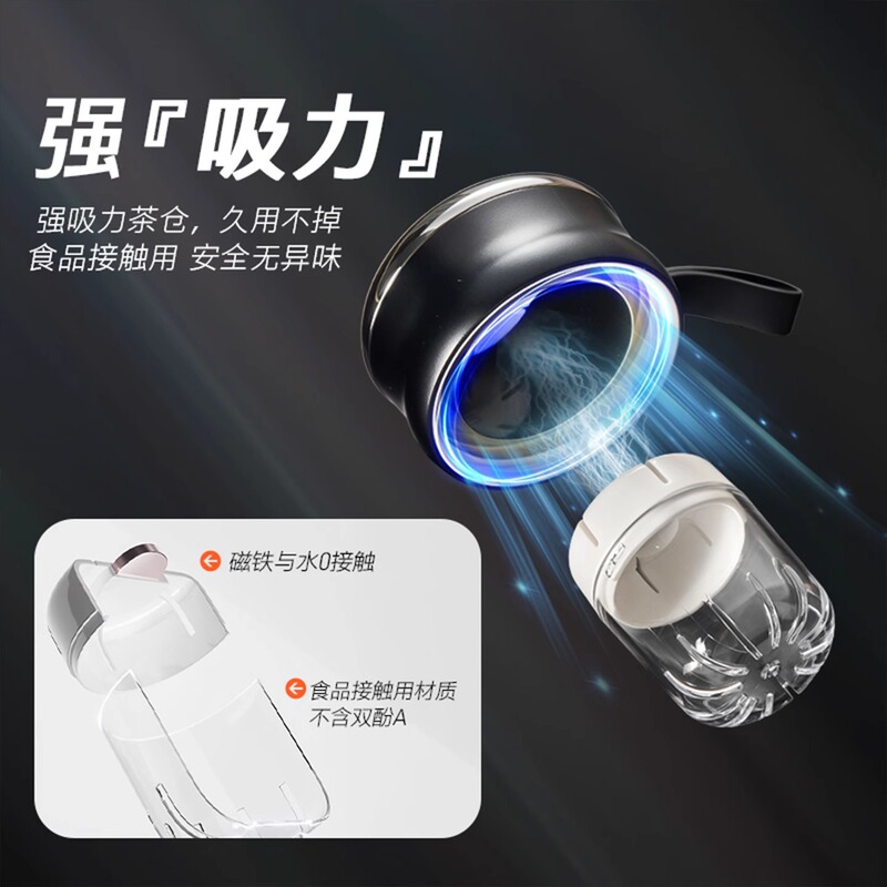 Jieanxi 磁気ガラス 2025 新しいウォーターカップメンズ磁気ティーカップ大容量茶水分離カップ|undefined