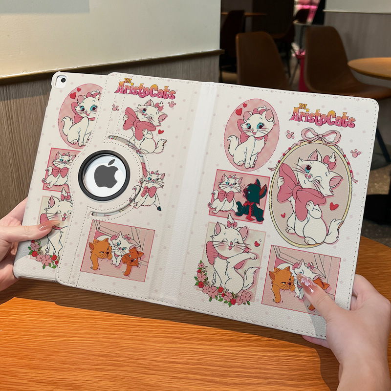 Cross-Border Rotating Leather Case Tablet Protective Case Mary Cat Lu Label M3Ipad Protective Case Without Pen Slot A16 Protective Case Cross-Border Rotating Leather Case Tablet Protective Case Mary Cat Lu Label M3Ipad Protective Case Without Pen Slot A16 Protective Case