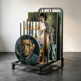 现代简约铁艺画板收纳架画板晾晒架绘画烘干展示架可移动美术品置