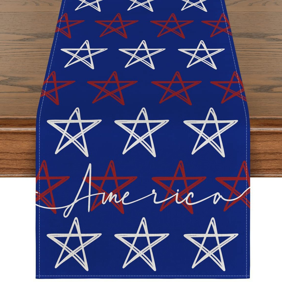 Transfronterizo 2024 nuevo día de la independencia de los Estados Unidos lino bandera de mesa bandera estrella y rayas tela de mesa de comedor cama de té tela de mesa image 26
