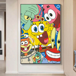 Cross-Stitch Manufacturer Tiktok Kuaishou Xiaohongshu Dropshipping 2025 New Thread Embroidery Living Room Embroidery Spongebob Squarepants